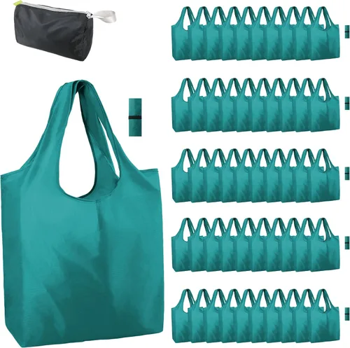 Vista 63 de BeeGreen Bolsas de comestibles reutilizables de Navidad con bolsa de almacenamiento con cremallera, paquete de 10 bolsas de compras reutilizables a