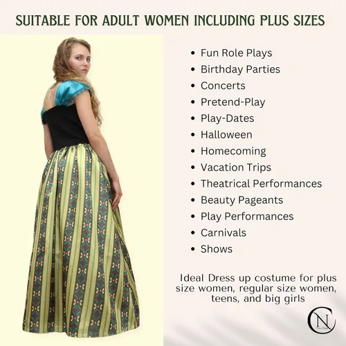 Vista 2 de Vestido para mujeres adultas para coronación, vestido de fiesta de princesa, disfraz de Halloween, Classic, XL, Olive Green