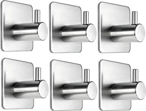Vista 11 de Fotosnow Ganchos adhesivos negros para toallas, ganchos de pared resistentes para puerta de baño, cocina, paquete de 4