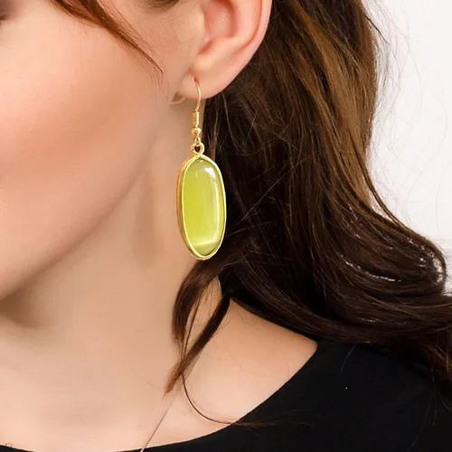 Vista 2 de BaubleStar Aretes colgantes de piedra curativa de cristal natural para mujeres y niñas