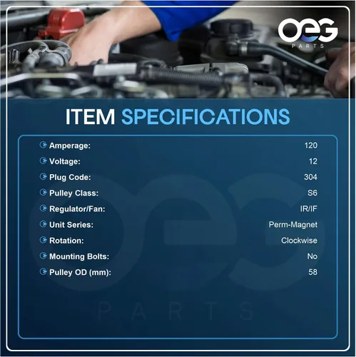 Vista 3 de Piezas de OEG nuevo alternador compatible con Hyundai Sonata Tiburon Santa Fe Tuscon V6 2.7L 2005-2009, Kia Magentis Optima Sportage 2.7L V6