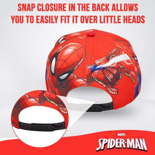 Vista 4 de Marvel Spiderman Hat for Boys, Breathable Spiderman Baseball Cap for Toddlers, Boys Ages 3-9