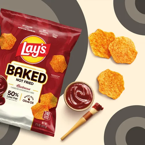 Vista 6 de Lay del horno Baked Flavored patatas fritas de barbacoa, 1.125 onza (Pack de 64)