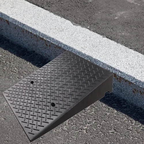 Vista 2 de GUENZO Rampa de umbral, rampa para silla de ruedas para puertas de entrada, rampa de transición de umbral de goma antideslizante de seguridad de 4