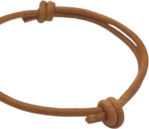 Vista 9 de 3 mm Men Genuine Leather Bracelet - Handmade Adjustable Cuff, Mens Minimalism Leather Wrap Wristband, Simple Accessories, Premium Leather, Women