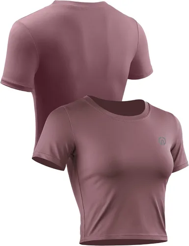 Vista 4 de NELEUS Camiseta corta sin mangas para mujer, ajuste seco, atlética, para correr, paquete de 3