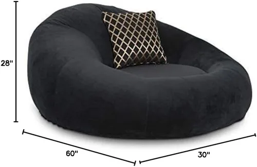 Vista 9 de Seatcraft Asiento de cine en casa de tela negra Tela, espuma de densidad Negro