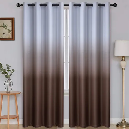Vista 30 de SimpleHome Cortinas degradadas degradadas para oscurecer la habitación de 36 pulgadas de largo para dormitorio, con ojales y bloqueo de luz Negro
