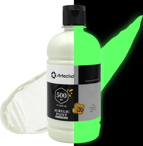 Vista 13 de Artecho Juego de pintura acrílica de 12 colores en envases grandes (500ml/17oz), pintura para manualidades artísticas para suministros de arte