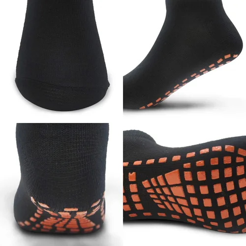 Vista 6 de SkiBeaut Calcetines de trampolín para niños, 4 pares de calcetines antideslizantes antideslizantes con agarre pegajoso, para entrenamiento descalzo