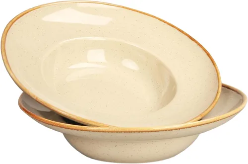 Vista 11 de Tazón de sopa, plato de sopa con borde de 12 onzas, juego de 4 cuencos para pasta, plato blanco poco profundo, cuenco de sopa de cerámica de borde