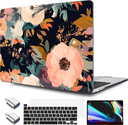 Vista 8 de TWOLSKOO Funda compatible con MacBook Pro de 13 pulgadas 2023-2016 A2338 M2/M1 A2251 A2289 A2159 A1989 A1706, cubierta rígida de plástico y funda