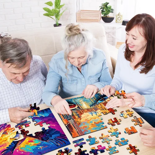 Vista 4 de Paquete de 6 rompecabezas grandes de 36 piezas, productos fáciles de demencia, Alzheimer, actividades de demencia, juego de entrenamiento de memoria