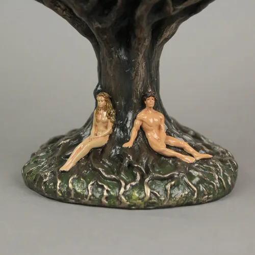 Vista 4 de Veronese Design 6 3/4 pulgadas de alto Wiccan Triple Moon Sigil árbol de la vida, escultura de resina bronceada fundida en frío, celta, nórdico
