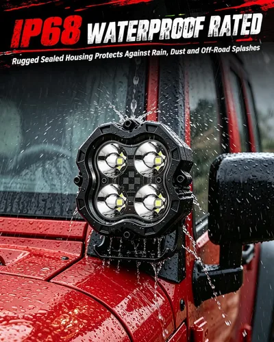 Vista 5 de OFFROADTOWN 4 Inch 160W LED Pods Light LED Cubes Offroad LED Driving Light