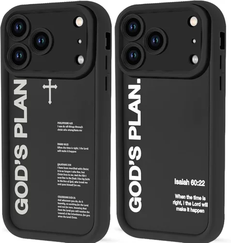 Vista 30 de Paquete de 2 fundas protectoras para iPhone 8 Plus/7 Plus de 5.5 pulgadas con collage de versículos bíblicos de Jesús para mujeres y niñas, diseño