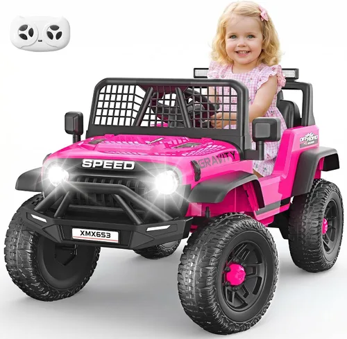 Vista 10 de Hikole Coche eléctrico de 12 V para niños de 3 a 5 años con control remoto Negro