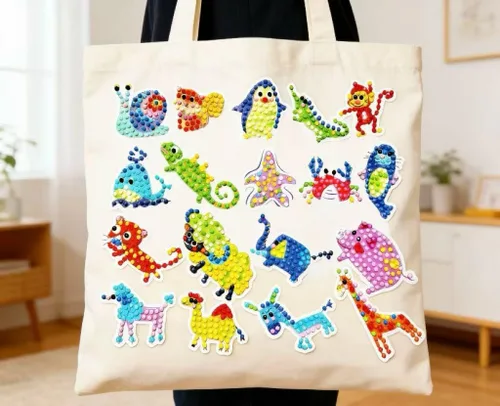 Vista 3 de FONYANE Kits de arte de diamantes para niños y niñas y niños, kits de joyería de calcomanías de animales, kit de manualidades para niños de 4, 5, 6