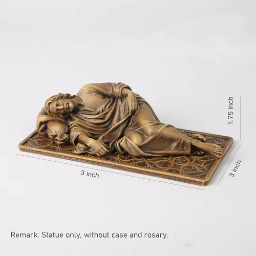 Vista 2 de Estatua Católica BC de San José Durmiente, Figura del Santo Patrono Regalo de Inauguración de Casa, Decoración Devota del Hogar, 6" L, Escultura