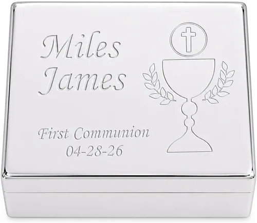 Vista 16 de Cherished Moments Joyero rectangular de dedicación de bebé personalizado Dedicación de plata