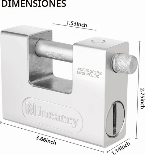 Vista 2 de WDFAACK 5 llaves Super Silver Heavy Duty Candado Cerradura para Garaje Warehouse Contenedor de envío