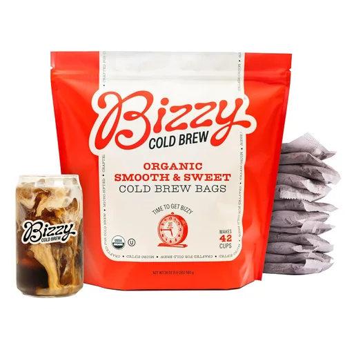 Vista 11 de Bizzy Café orgánico frío Mezcla de desayuno Café molido grueso tostado medio ligero Micro tamizado Grado especial 100% arábica Bolsas