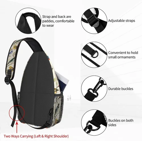 Vista 4 de Famame Mochila bandolera para el pecho, bolsa de hombro cruzada, gimnasio, ciclismo, viajes, senderismo, Varios