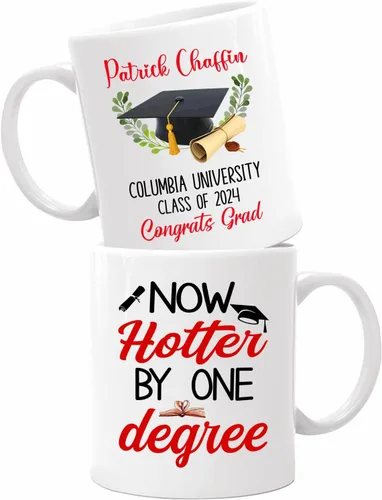 Vista 12 de Taza de viaje de graduación personalizada, Trust Me I Have A Master's Degree Destiny - Taza de café blanca, taza de café de graduación de 11 onzas