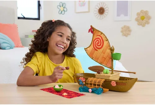 Vista 7 de Mattel Disney Moana Ocean Voyager Canoa - Juego flotante para barco