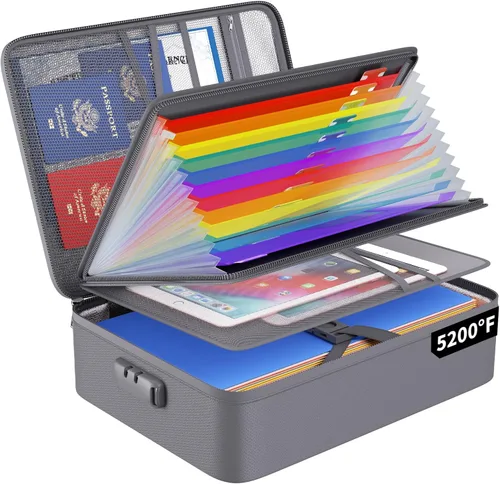 Vista 20 de ENGPOW Fireproof File Organizer Bag with 13 Pockets Accordion File Folder
