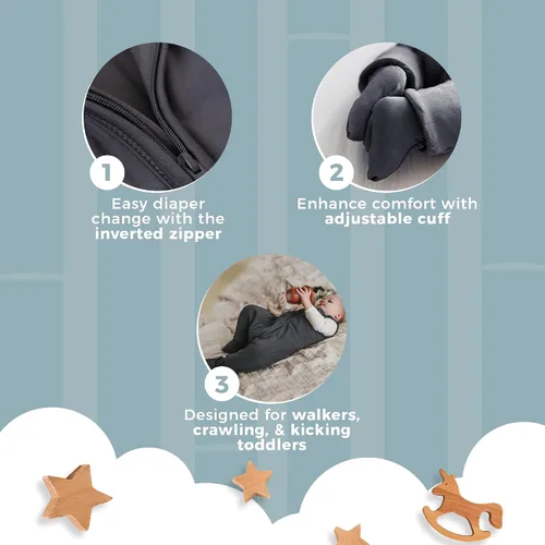 Vista 4 de Sleeveless Soft Baby & Toddler Sleeping Sack, Breathable with Adjustable Feet Cuffs & Anti-Slip Grip