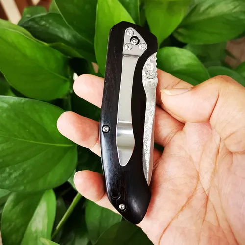 Vista 8 de ALBATROSS Día del Padre, Día de la Madre y regalo de vacaciones para hombres y mujeres, cuchillo plegable de bolsillo de acero de Damasco