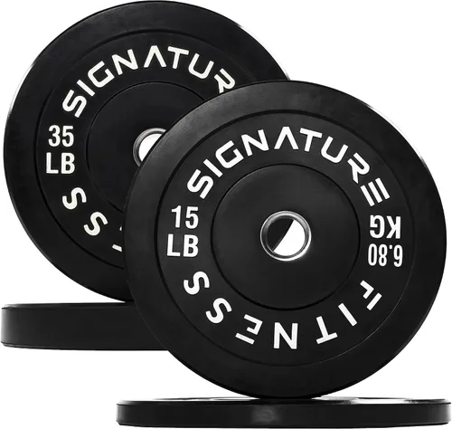 Vista 27 de Juego de placas olímpicas de amortiguación Fitvids, placas de peso de 2" para entrenamiento de fuerza y levantamiento de pesas, París o juego