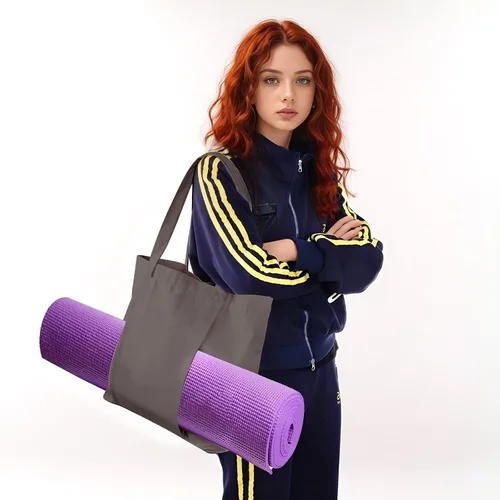 Vista 7 de Yoga Mat Bag for Women Canvas Bag with Yoga Mat Carrier Yoga Mat Bags for Workout Pilates Travel Beach and Gym