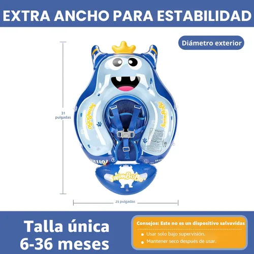 Vista 3 de Free Swimming Baby Flotador de piscina para bebés inflable con toldo solar, flotador de natación para bebés con esponja de seguridad y soporte