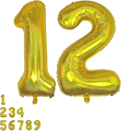 Vista 17 de DIWULI Globos dorados de 40 pulgadas – Globo grande del número 2, globos dorados grandes, decoraciones de fiesta de cumpleaños de helio, suministros