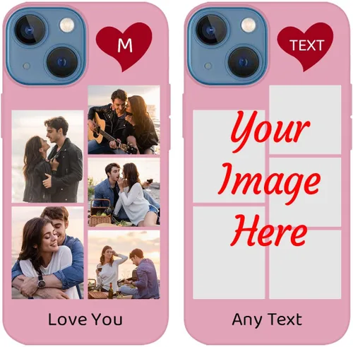 Vista 23 de Funda de teléfono con foto personalizada para iPhone 13 Mini, imagen/texto personalizados, funda negra delgada y suave, regalo único de nicho