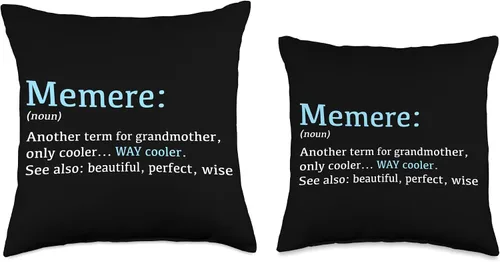 Vista 3 de Gifts For Memere Memere: Funny Definition Noun-Nother Term - Almohada de 16 x 16 pulgadas, multicolor