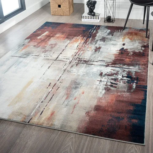 Vista 11 de LUXE WEAVERS Olimpia Collection 6623 - Alfombra abstracta moderna de 8 x 12 pulgadas, color azul