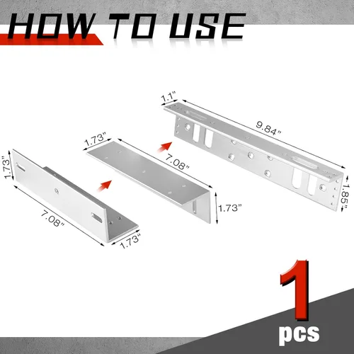 Vista 2 de Hoteam 1 Unidades Z y L Soporte para 600 Lb/617.3 lbs fuerza de retención Cerradura de puerta magnética eléctrica Z y L Soporte para control