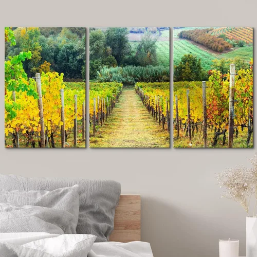 Vista 163 de wall26 Lienzo enmarcado para pared, juego de arte de acuarela pastel, paisaje rural, ilustraciones con formas abstractas, arte moderno, decorativo