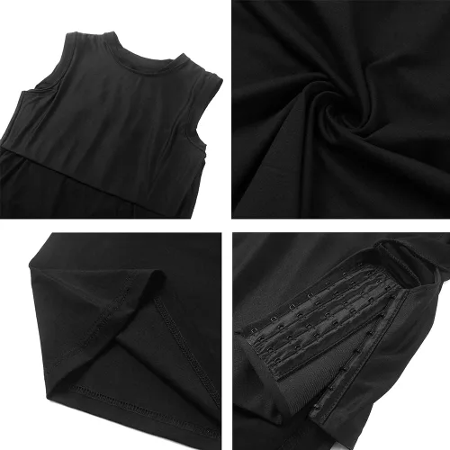 Vista 6 de JARAZIN Camiseta sin mangas para mujer, diseño de Tomboy Transgender FTM, banda elástica integrada, para el pecho largo