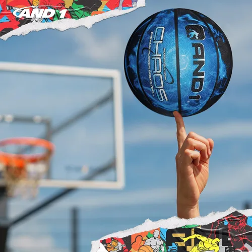 Vista 6 de AND1 Rubber Basketball: Official Regulation Size 7 (29.5 inches) - Deep Channel Construction Streetball, Made for Indoor Outdoor Basketball