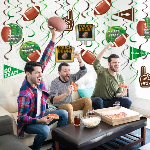 Vista 6 de 30 Piezas de Decoraciones de Fiesta de Fútbol Adorno Colgante en Espiral para Fiesta de Cumpleaños de Fútbol, Día de Juego de Fútbol, Fiesta