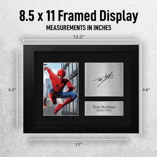 Vista 2 de HWC Trading Tom Holland Regalo USL con Marco Autógrafo Impreso Firmado Spiderman Regalos Foto Impresión Cuadro - Tamaño Carta de EE. UU
