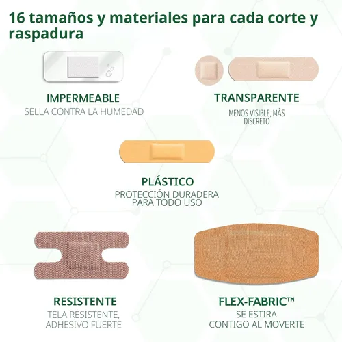 Vista 2 de CURAD Paquete variado de vendajes surtidos a granel 320 unidades 5 estilos incluyendo impermeable, transparente, plástico, resistente y tela