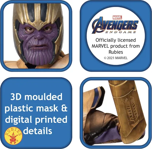 Vista 3 de Rubies Marvel Avengers Endgame - Disfraz y máscara de Thanos para niños