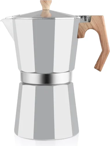 Vista 8 de wedrink Cafetera de Espresso de 3 Tazas para Estufa, Olla de Moka de Aluminio Percolador (150ml)