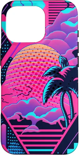 Vista 20 de iPhone 16 Retro Vaporwave Vibes - Funda para amantes de la nostalgia de la música de los años 90