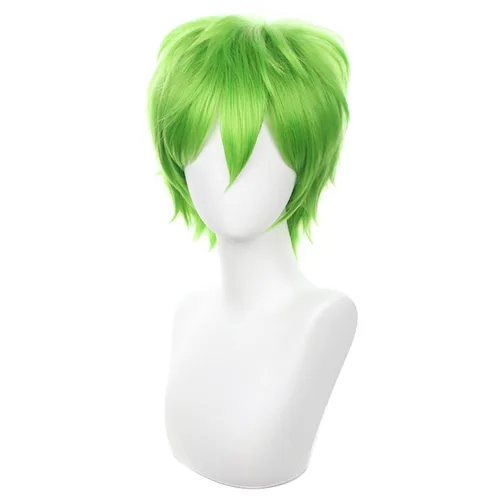 Vista 13 de COSPLAZA Peluca corta negra para cosplay con puntas esponjosas, resistente al calor, pelo sintético para emo Negro